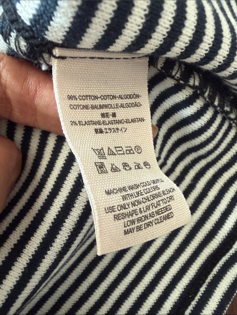 Women’s Black & White Striped Short Sleeve Scoop Top - Picture 4 of 4